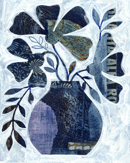 Indigo Botanical Collage