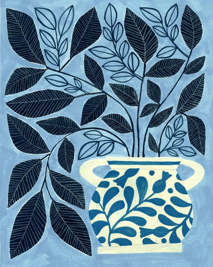Blue Leaf Vase