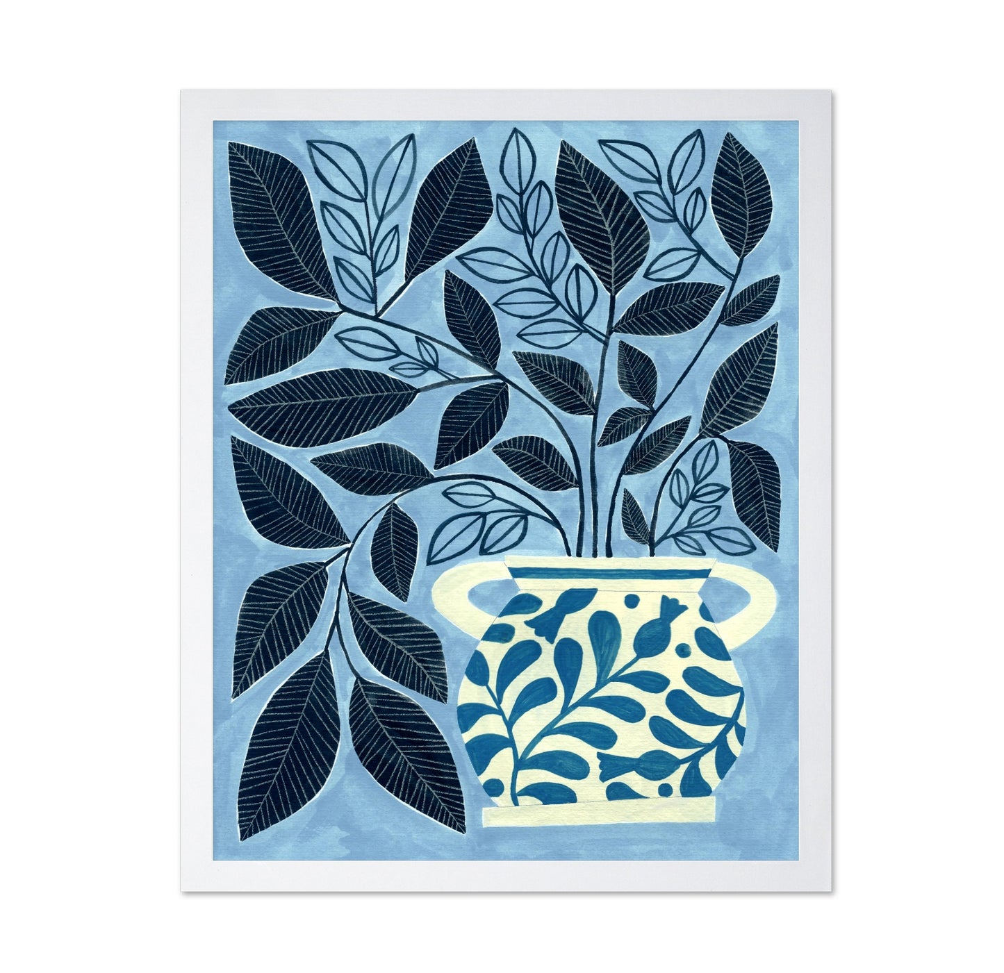Blue Leaf Vase