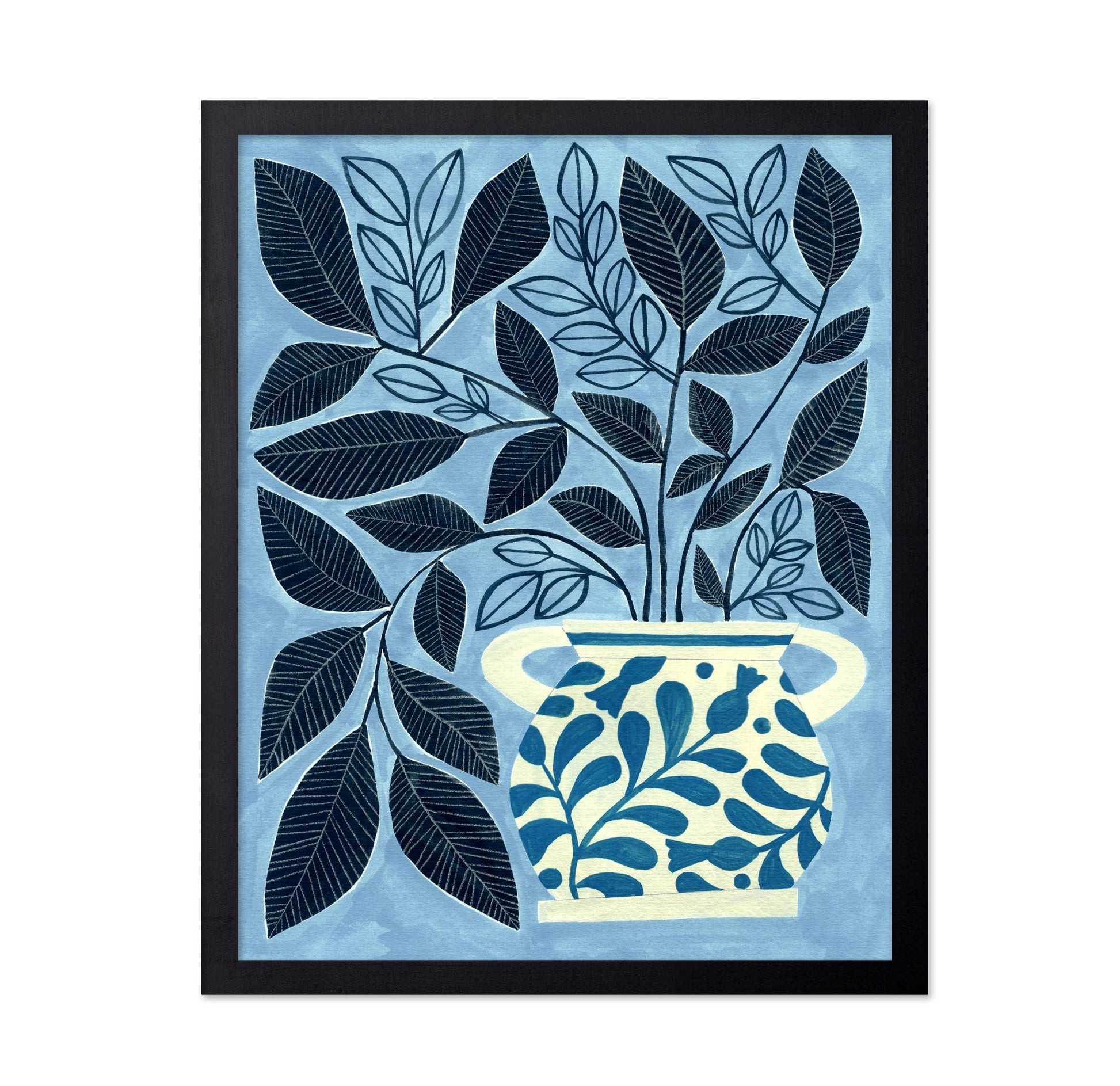 Blue Leaf Vase