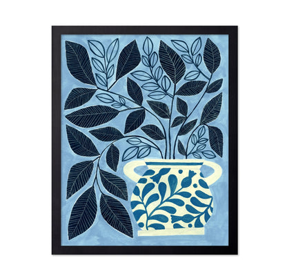 Blue Leaf Vase