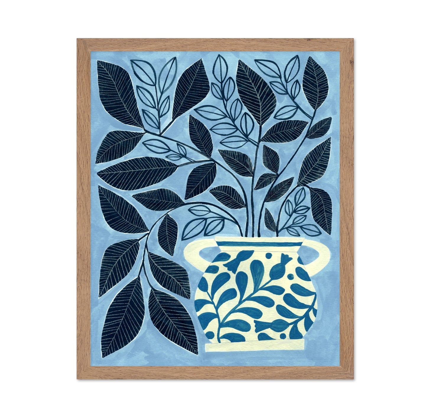 Blue Leaf Vase