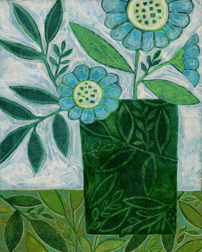 Green Floral Vase