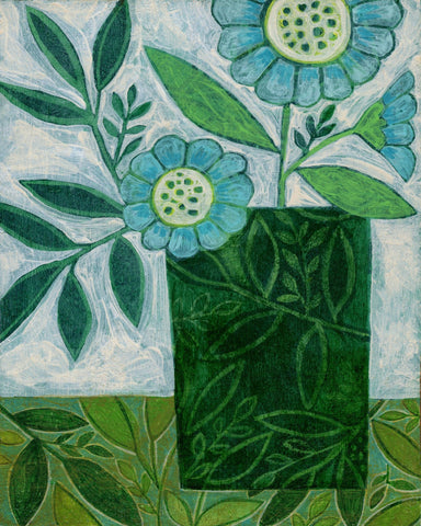 Green Floral Vase