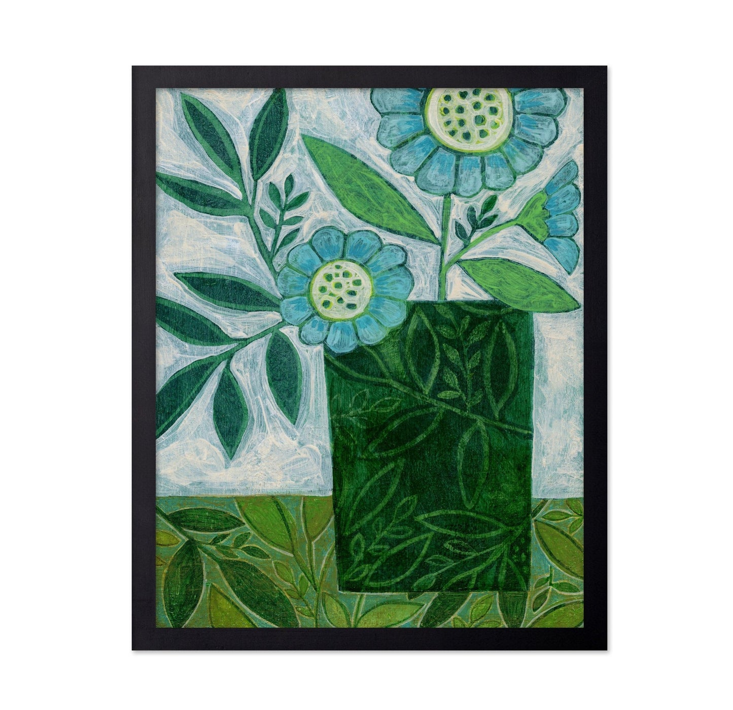 Green Floral Vase