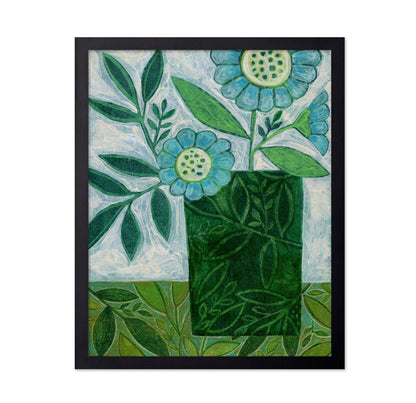Green Floral Vase