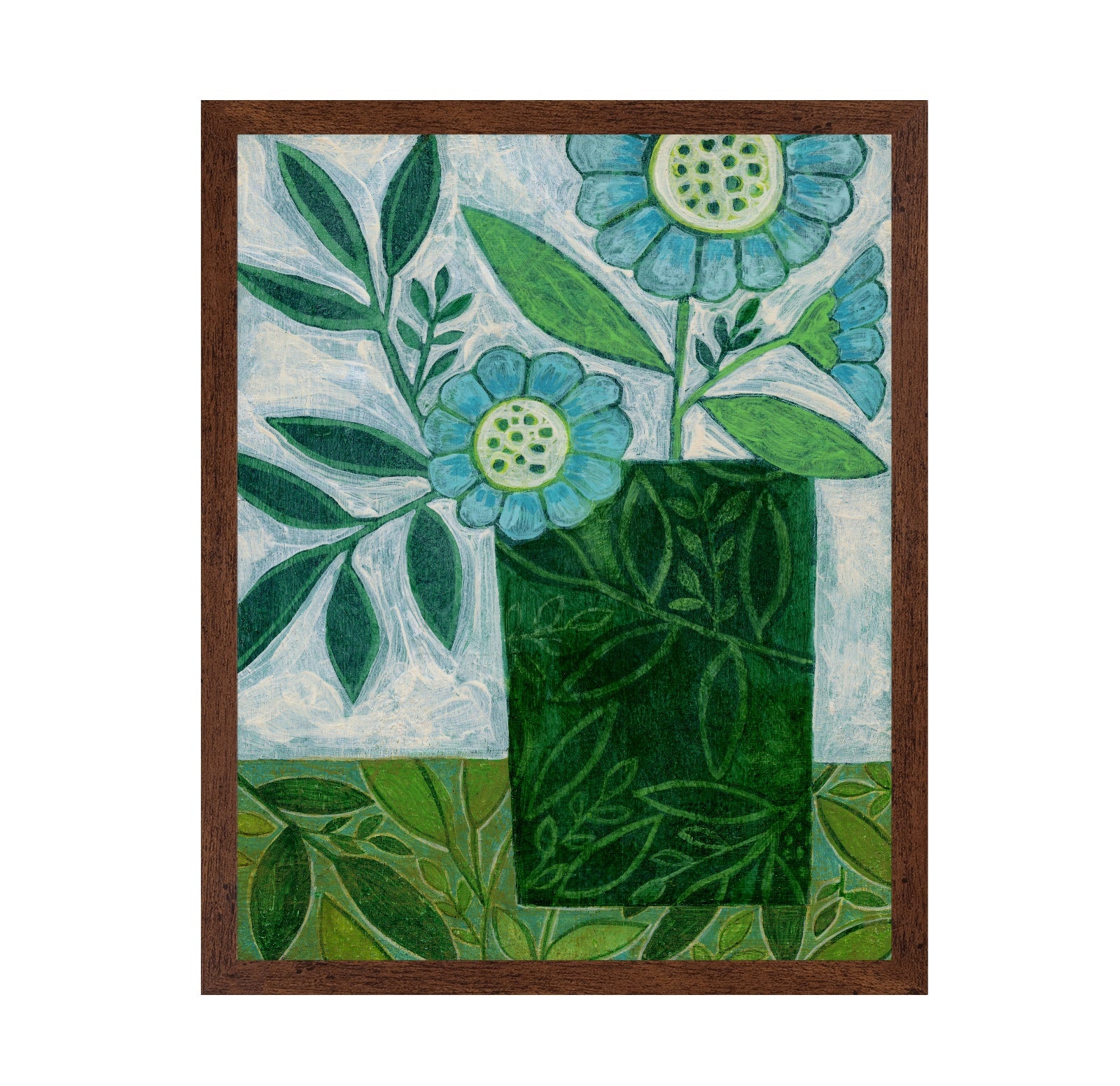 Green Floral Vase