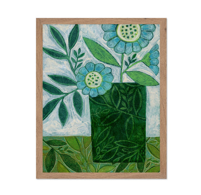 Green Floral Vase