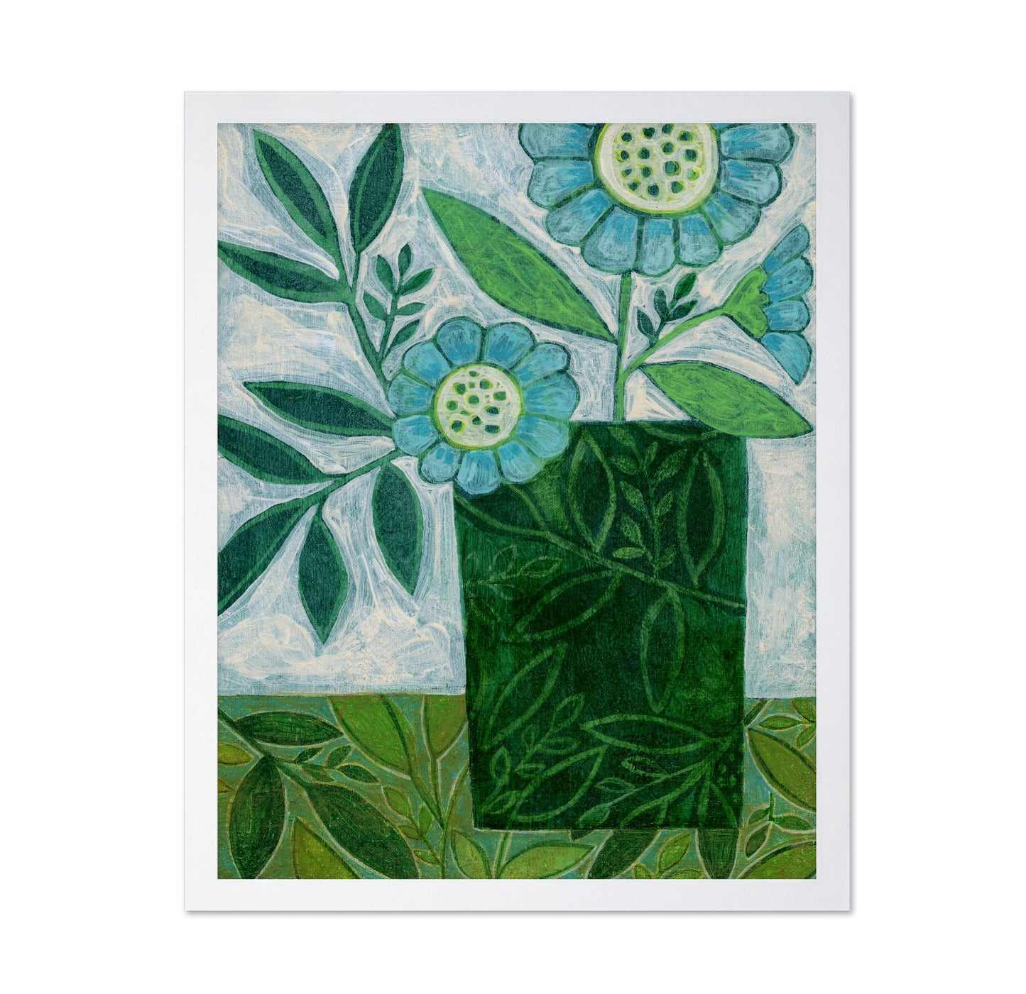 Green Floral Vase