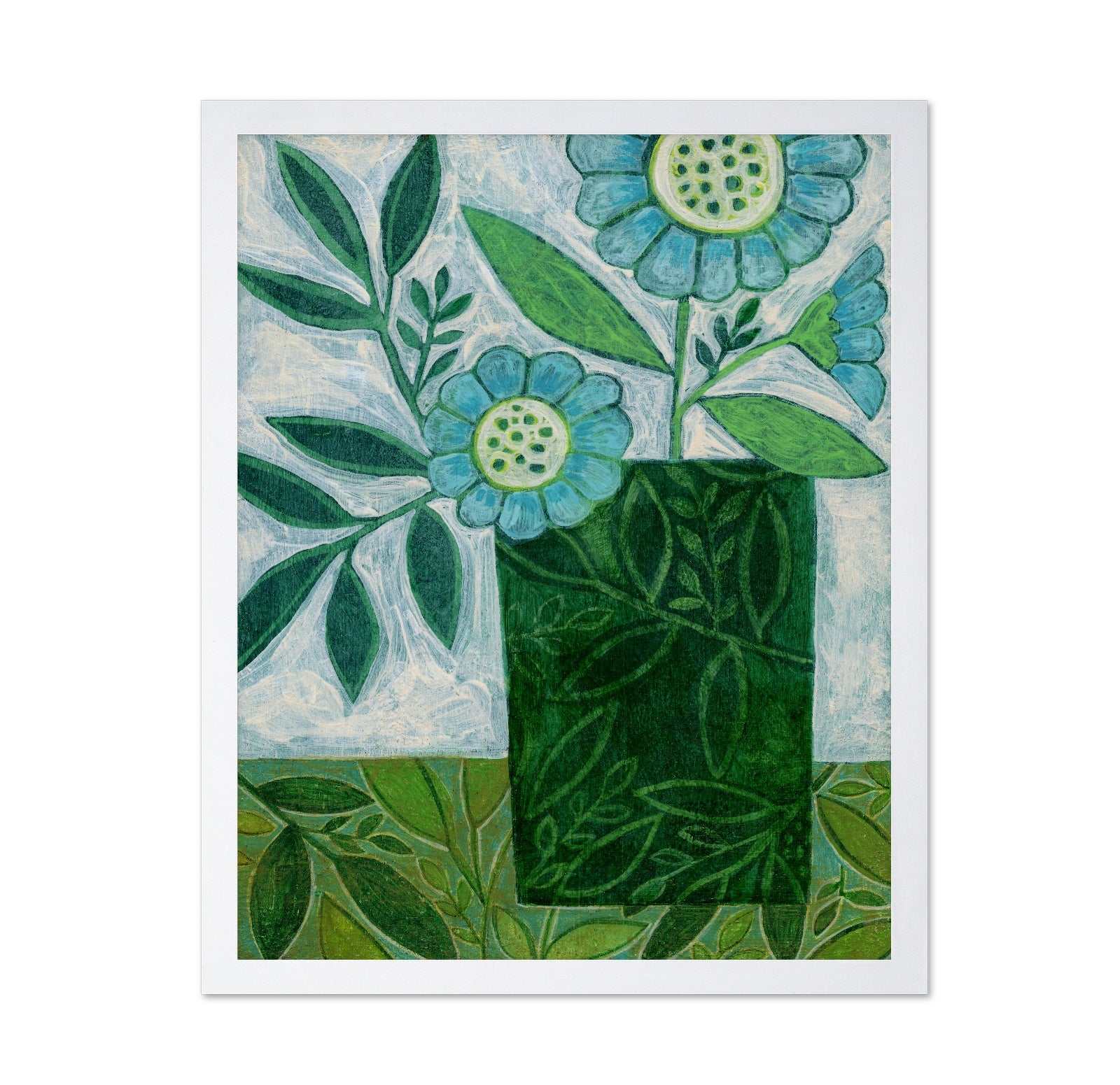 Green Floral Vase