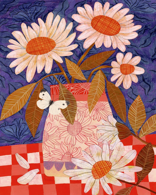 Daisy Vase Butterfly