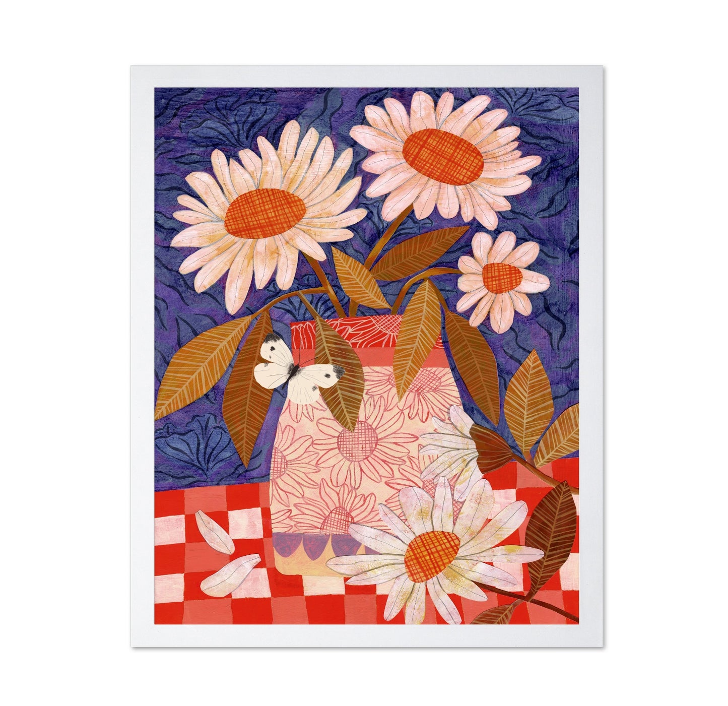 Daisy Vase Butterfly