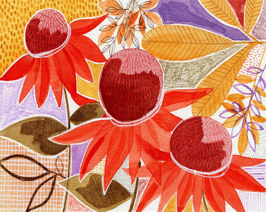 Red Coneflower Pattern