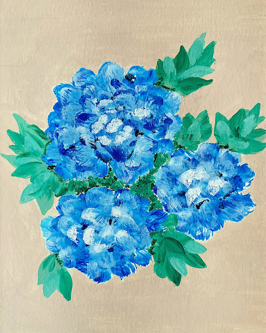 Blue Peony Cluster