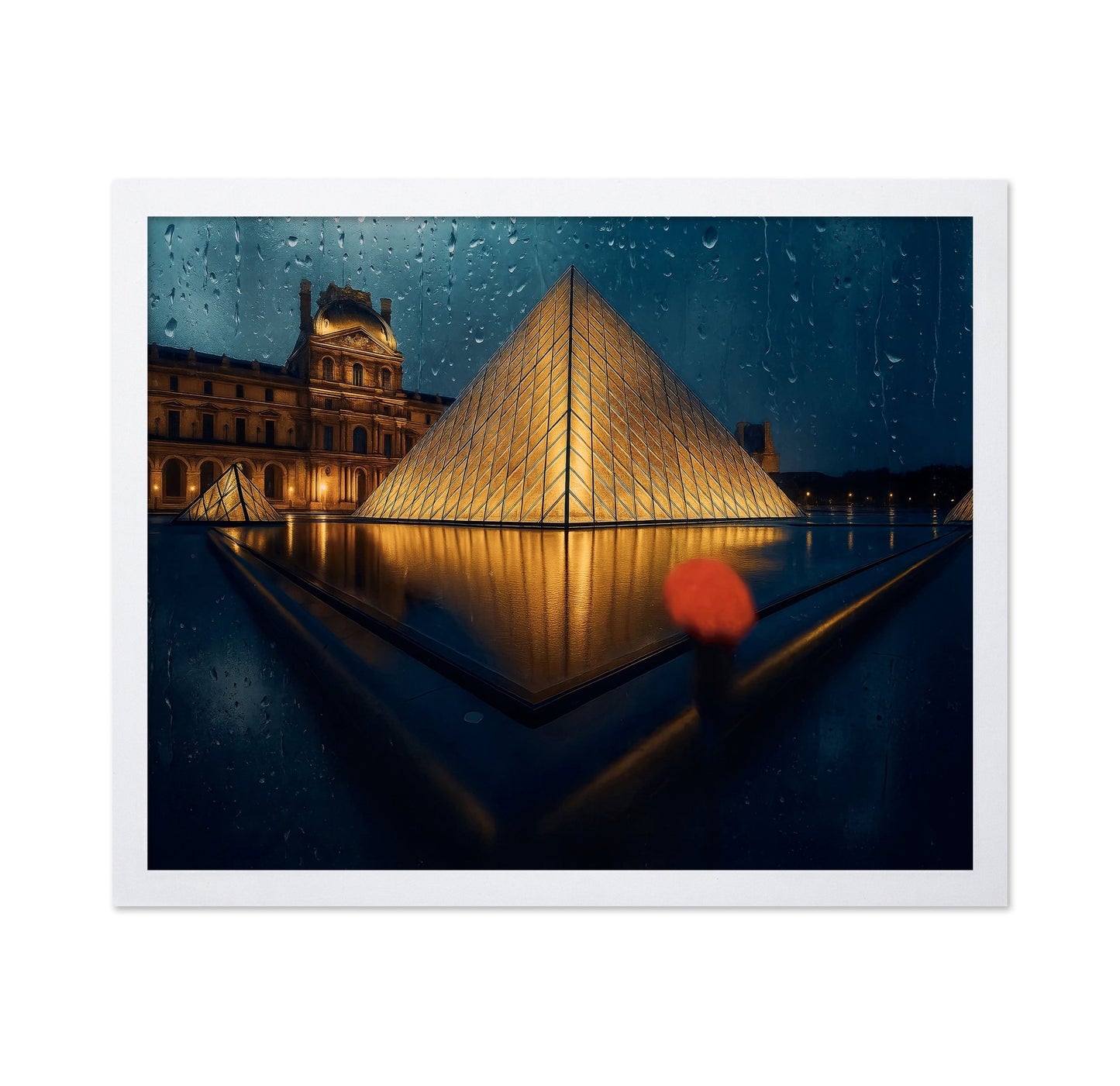 Louvre Rain Night