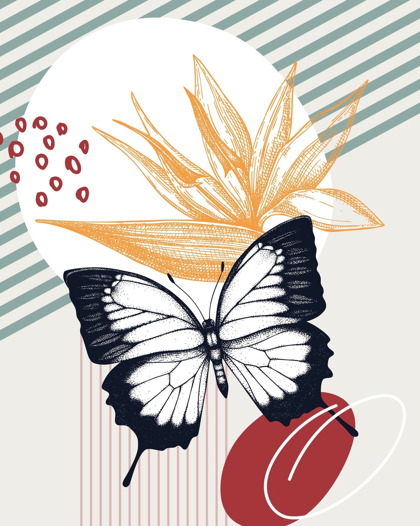 Abstract Butterfly Floral