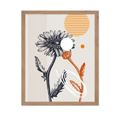 Abstract Daisy Line Art