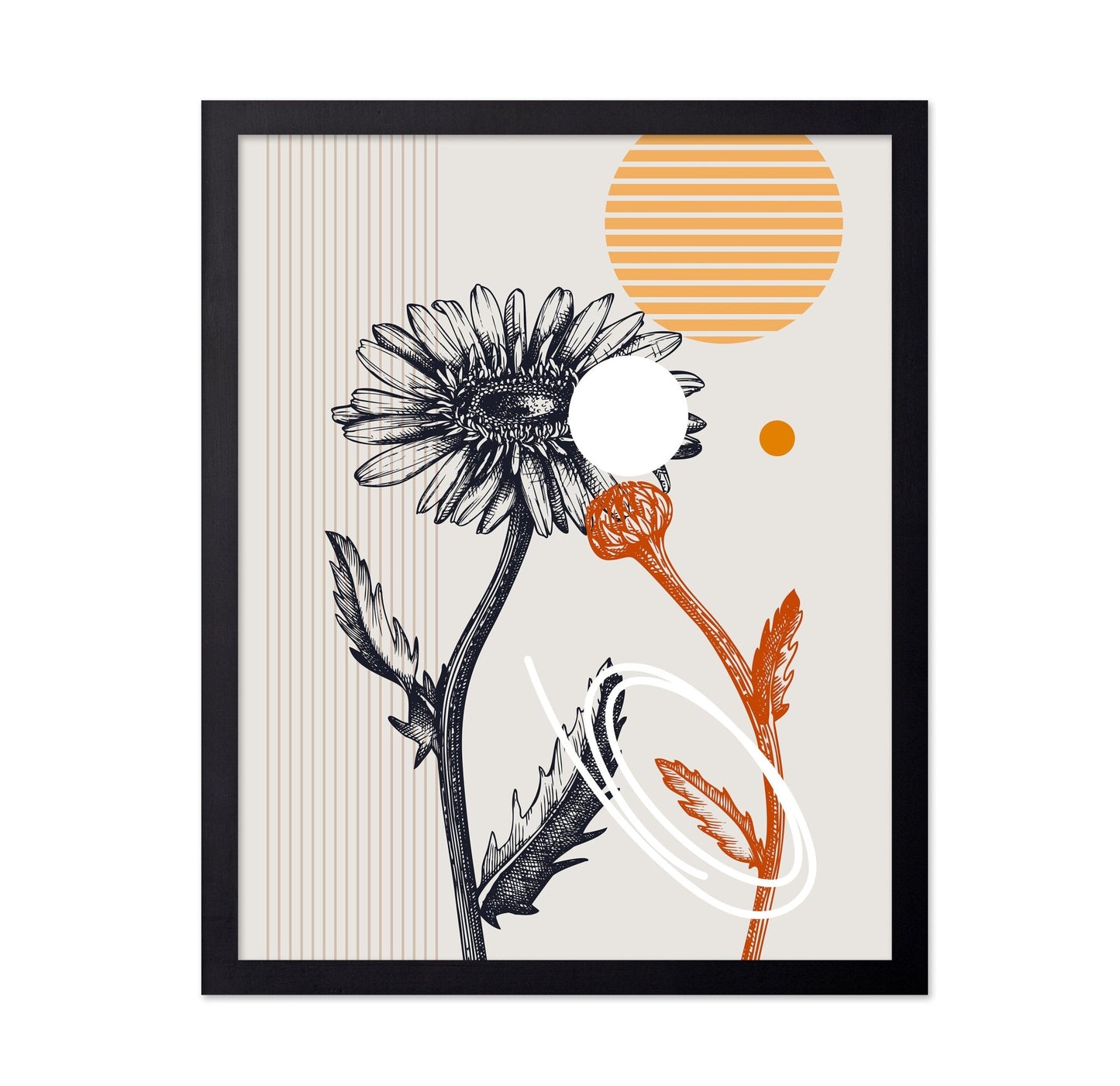 Abstract Daisy Line Art