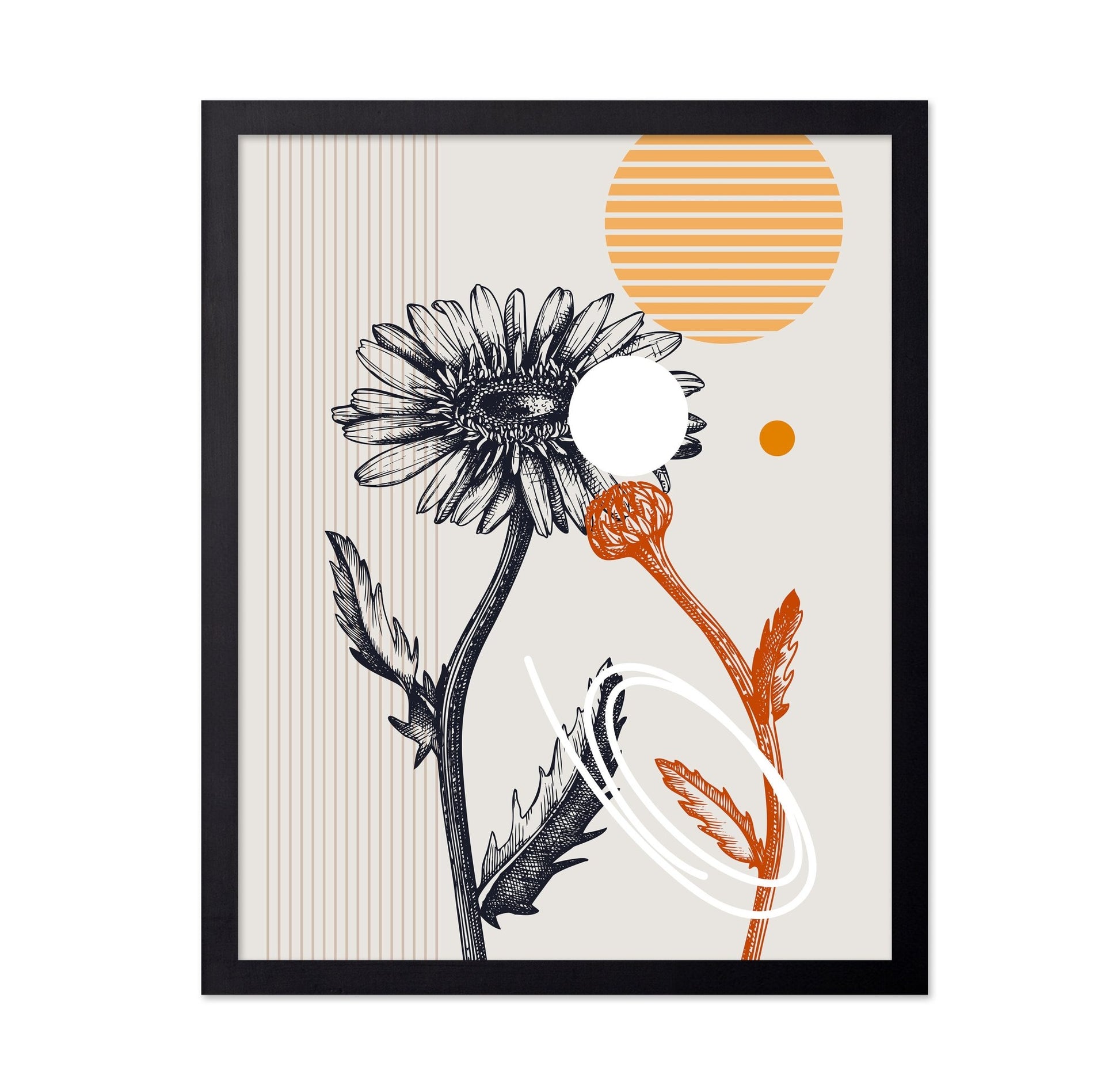 Abstract Daisy Line Art