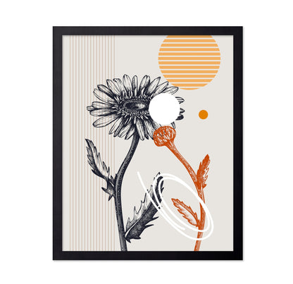 Abstract Daisy Line Art