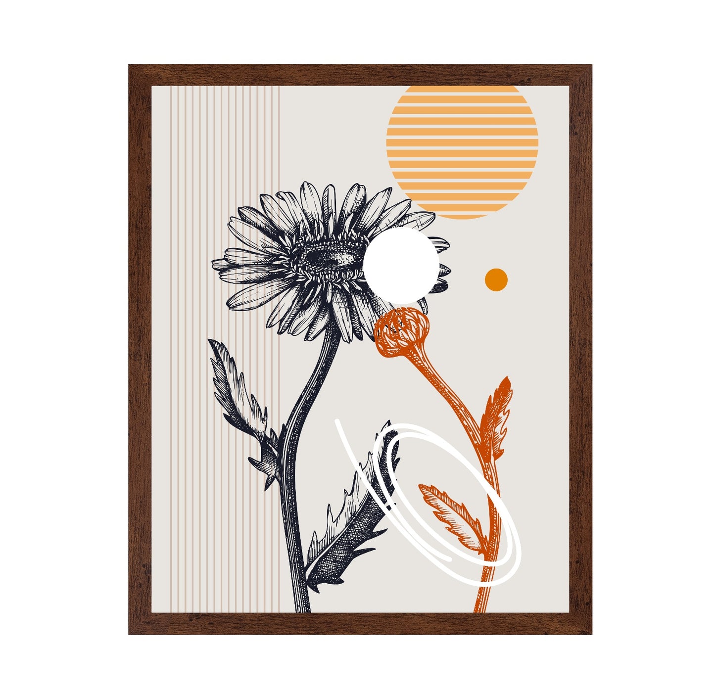 Abstract Daisy Line Art