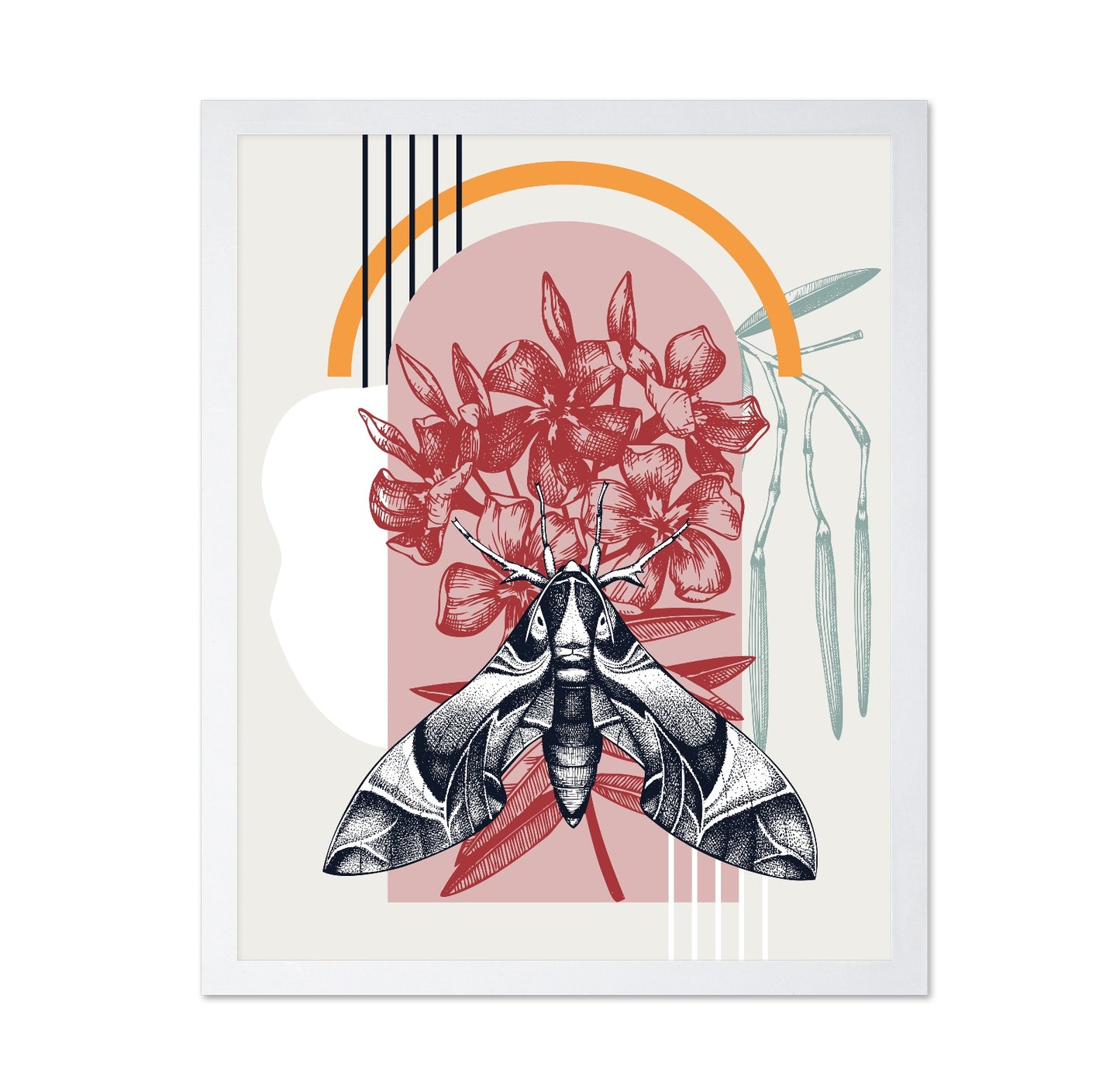 Vintage Moth Botanical