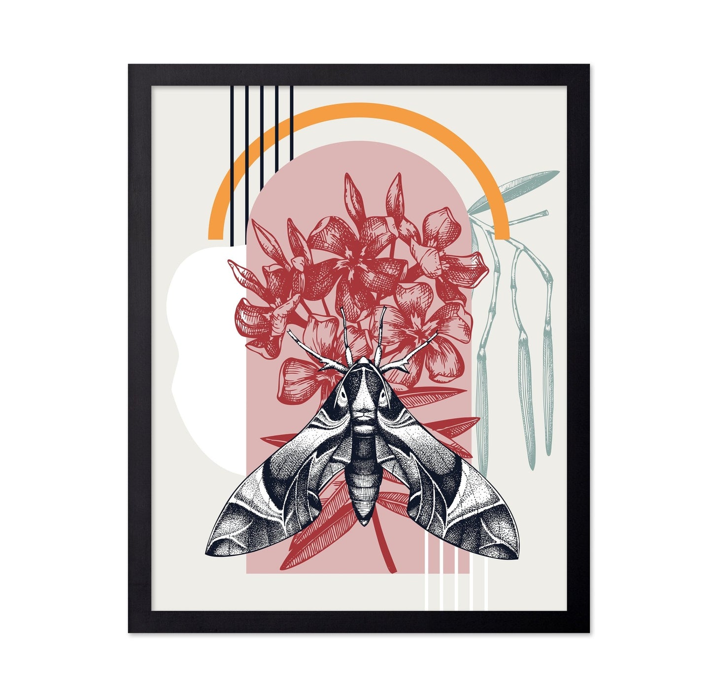 Vintage Moth Botanical