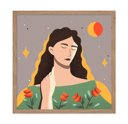 Serene Floral Portrait Woman