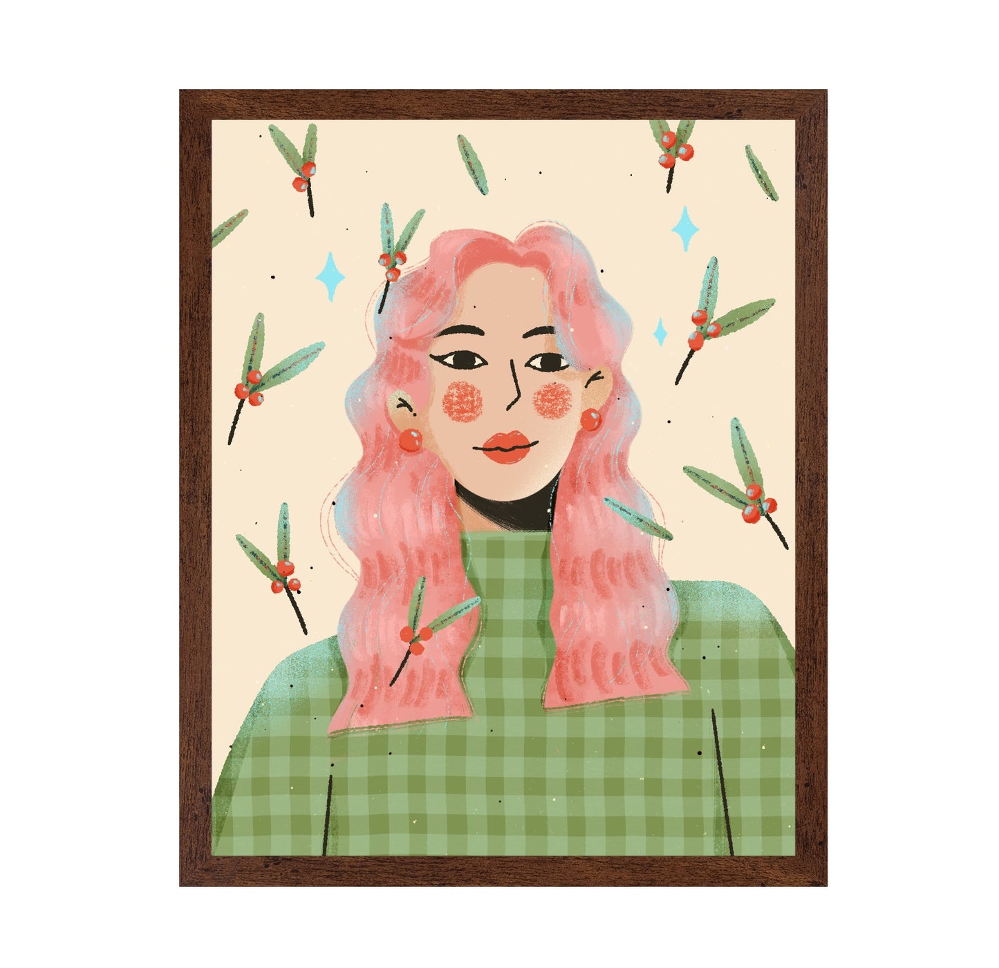 Pink Hair Winter Girl