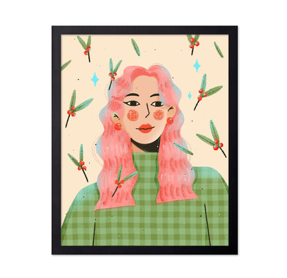 Pink Hair Winter Girl