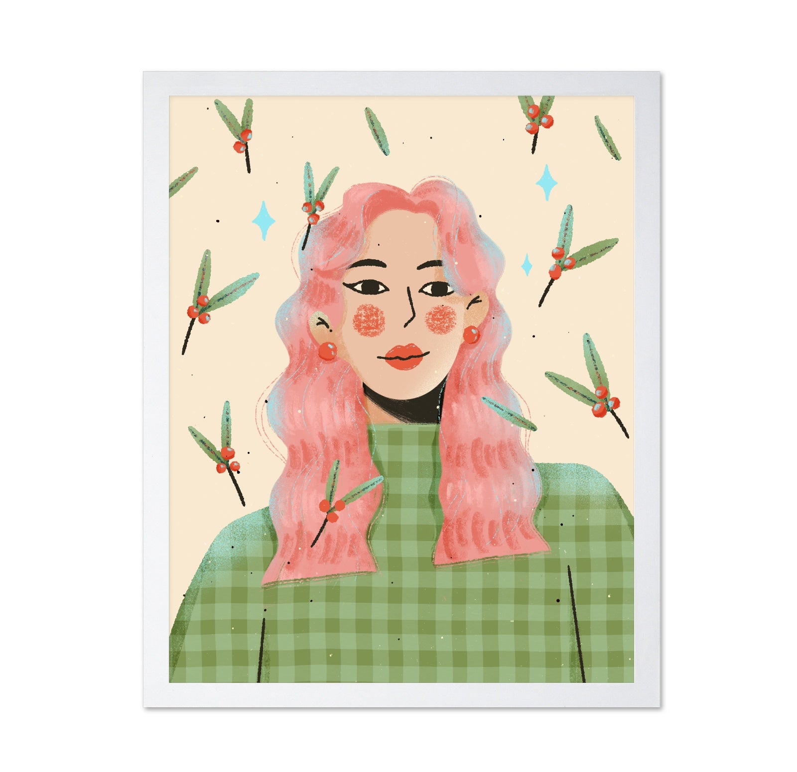 Pink Hair Winter Girl