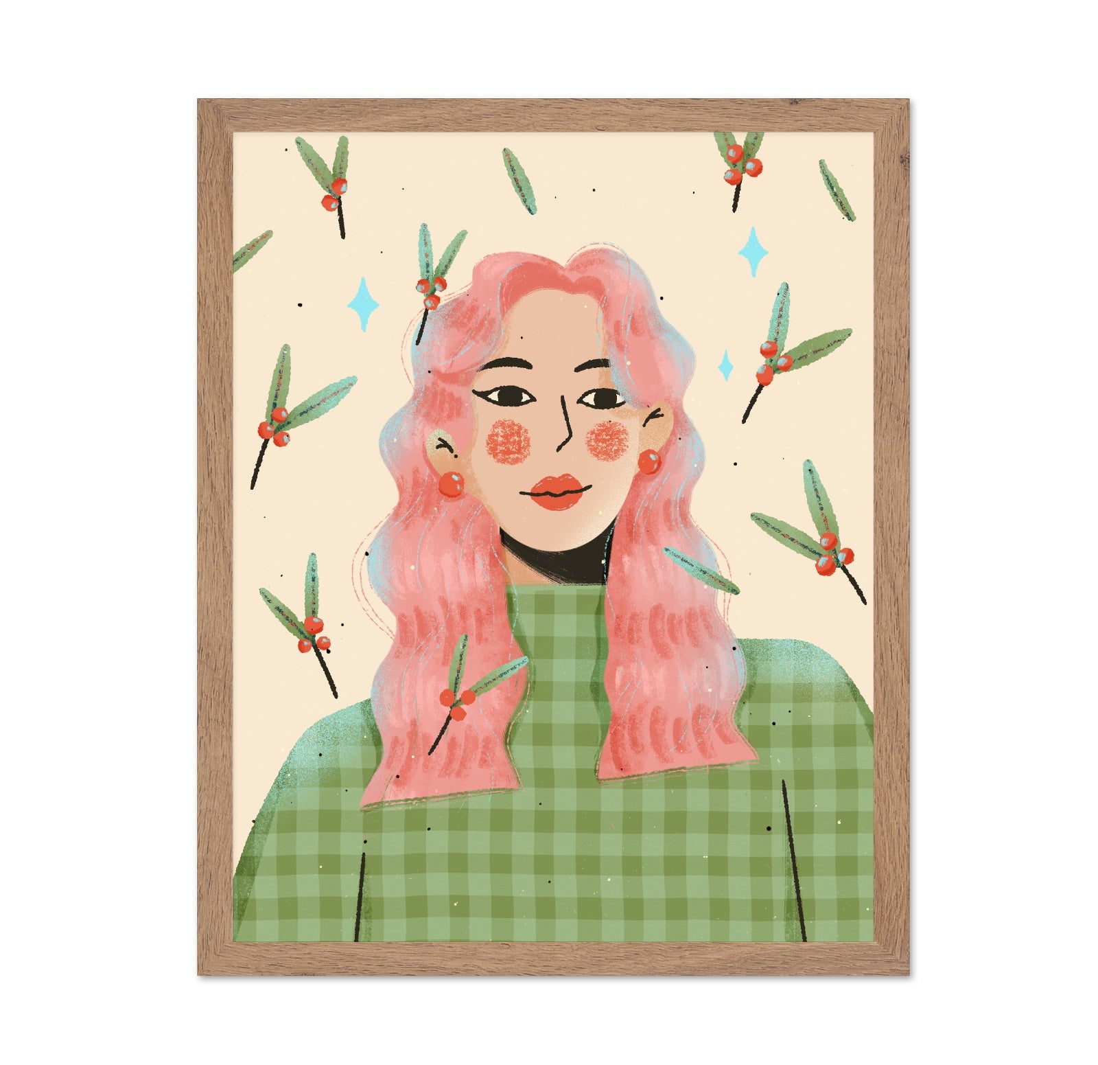 Pink Hair Winter Girl
