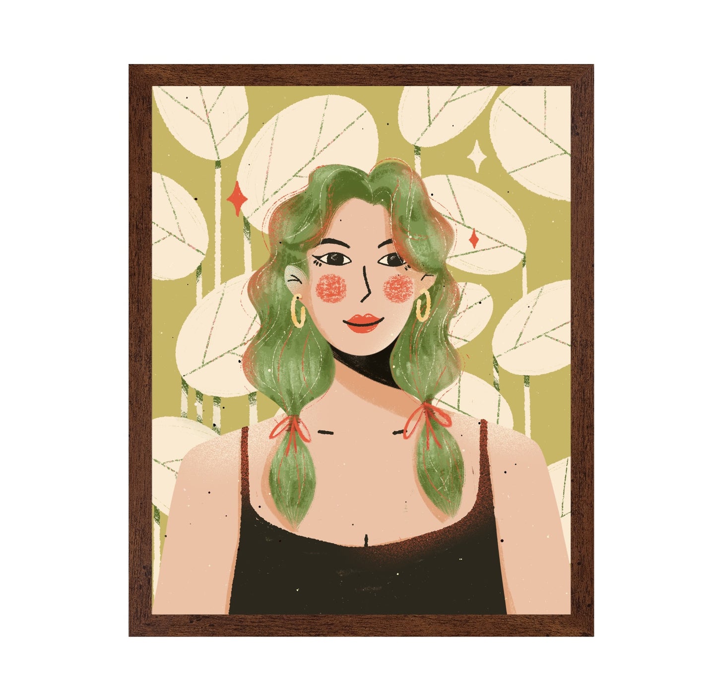Green Hair Portrait Girl
