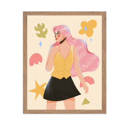 Pink Hair Fashion Girl