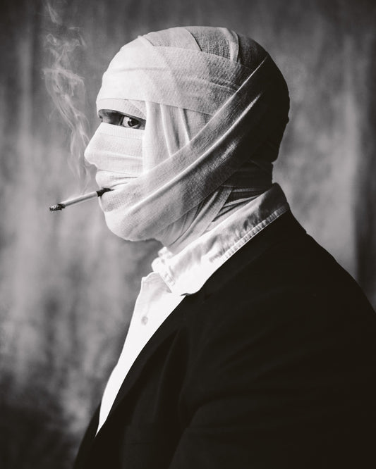 Wrapped Man Smoking