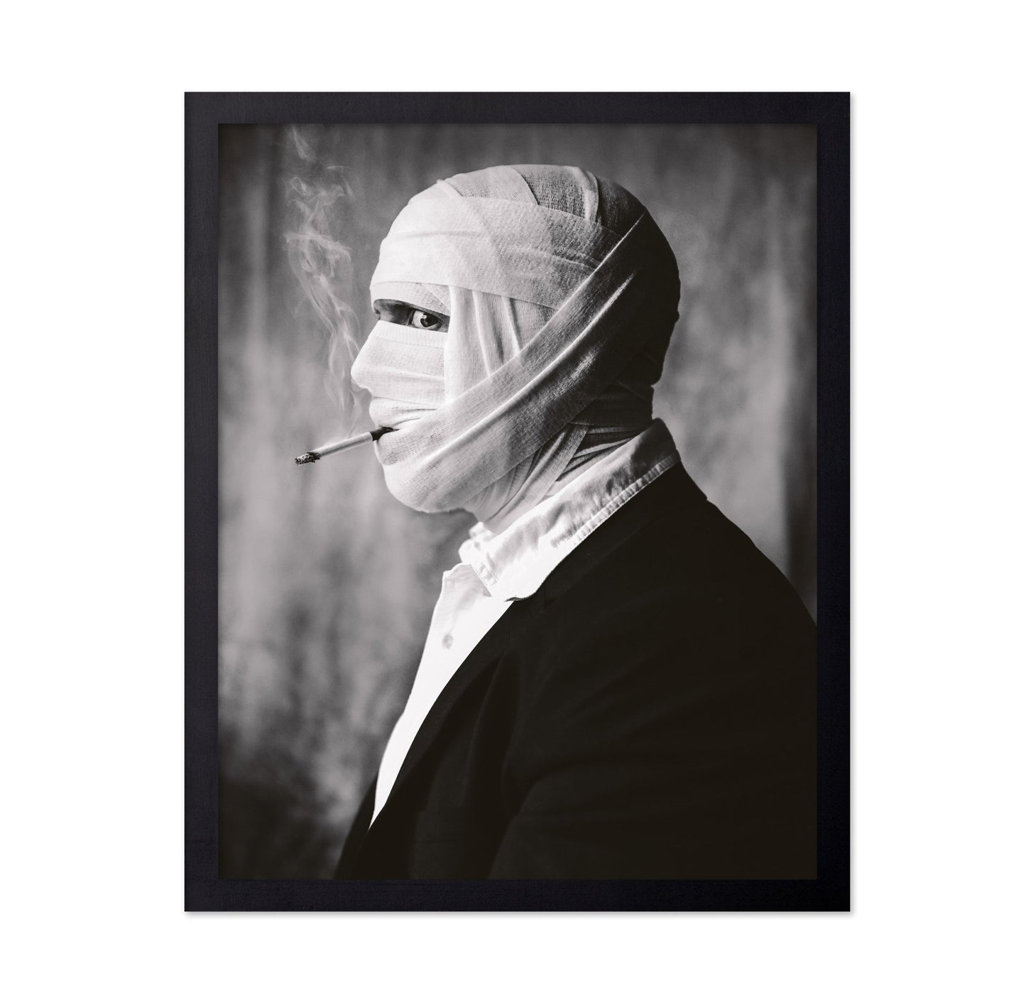 Wrapped Man Smoking