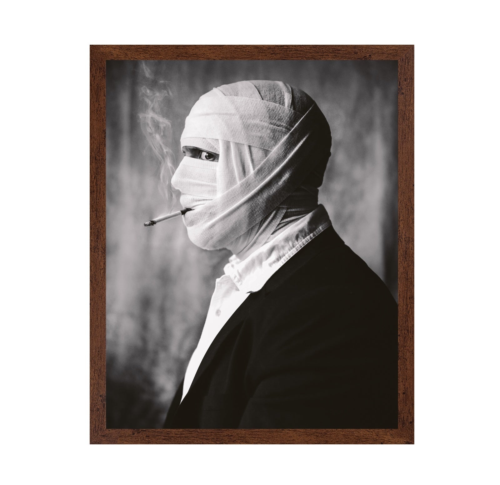 Wrapped Man Smoking