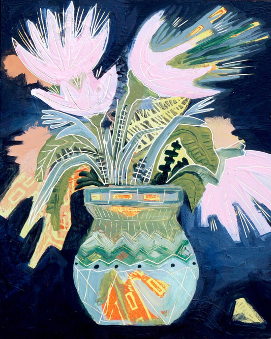 Pink Floral Vase No6