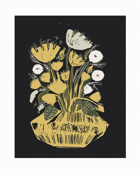 Gold Floral Still Life