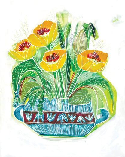 Yellow Floral Vase No4