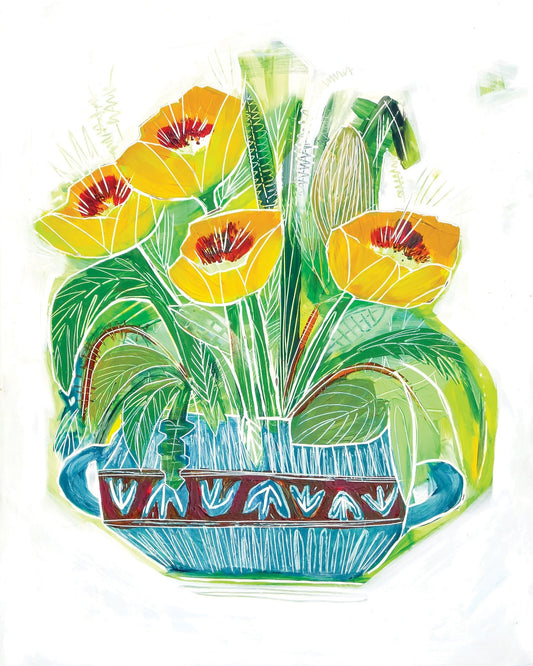 Yellow Floral Vase No4