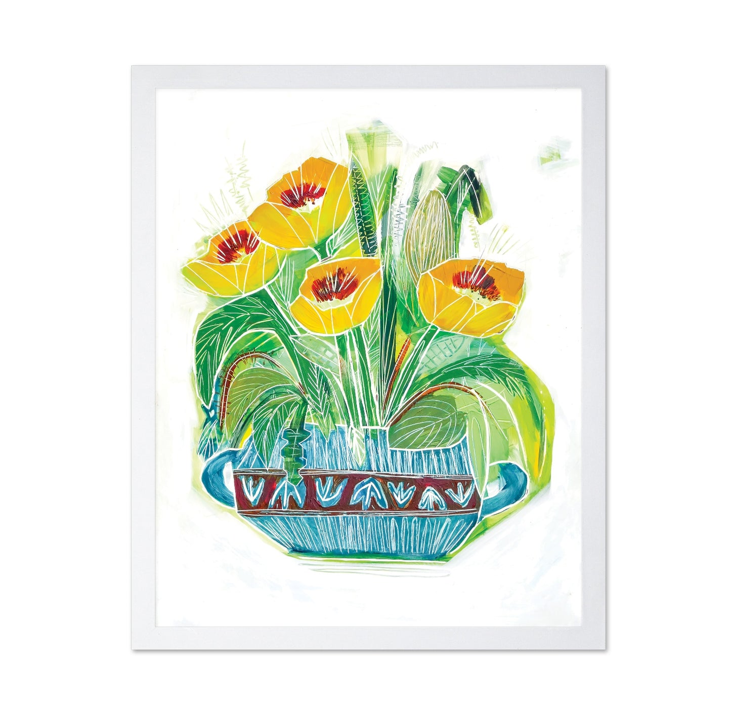 Yellow Floral Vase No4