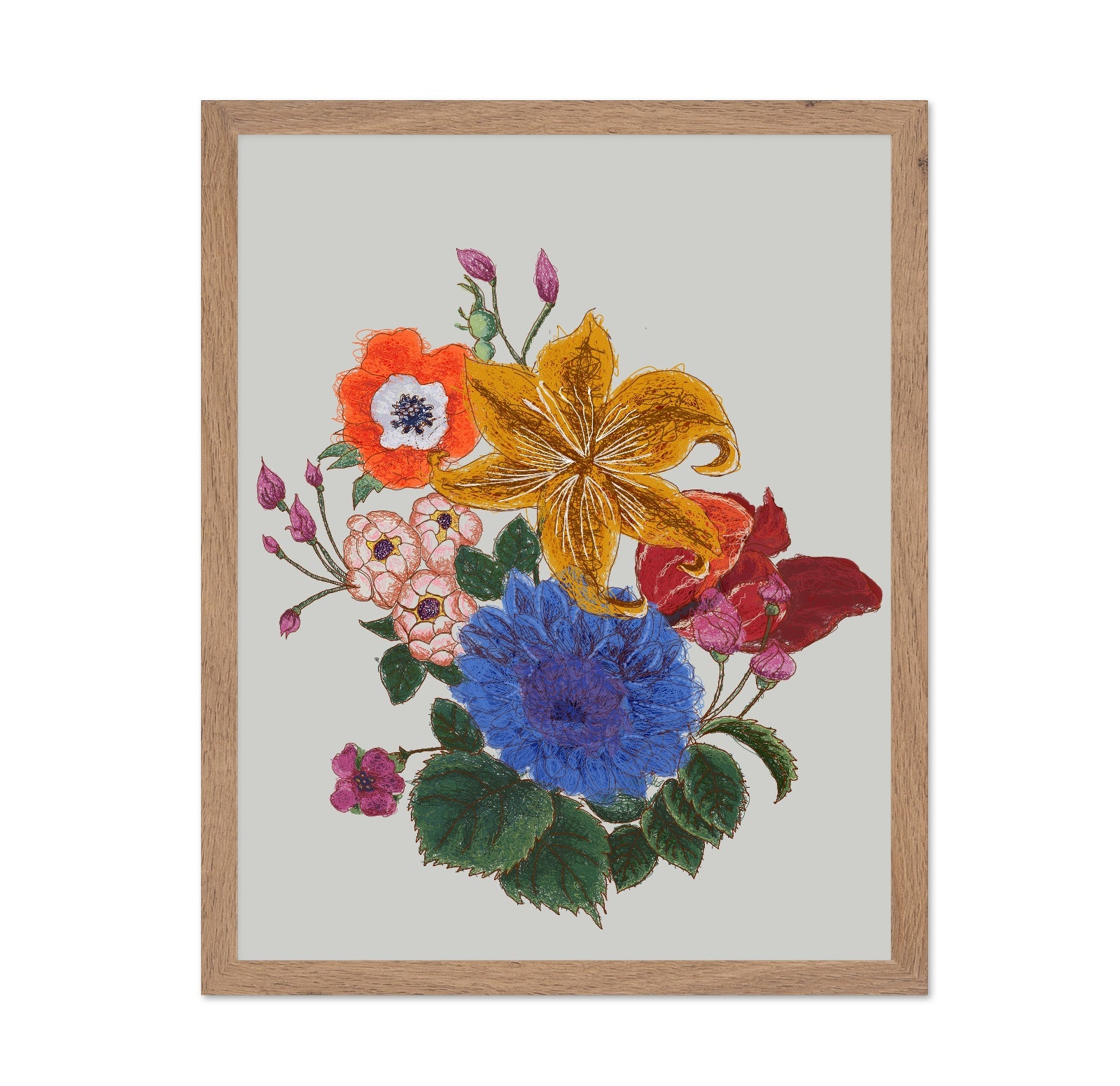 Colorful Floral Sketch No2
