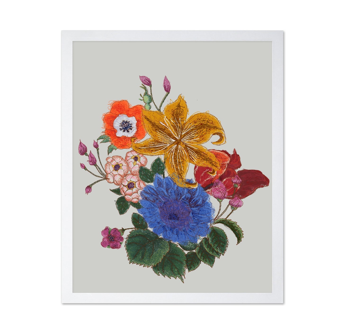 Colorful Floral Sketch No2