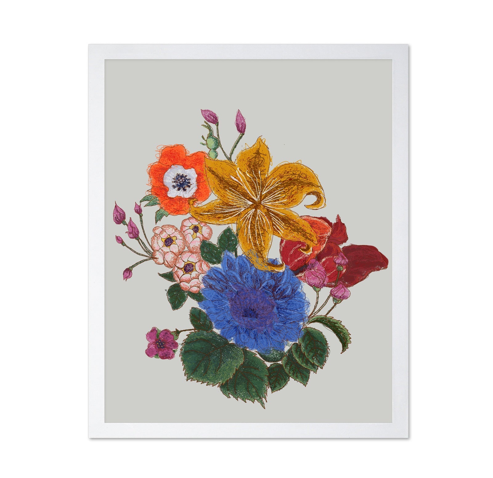 Colorful Floral Sketch No2