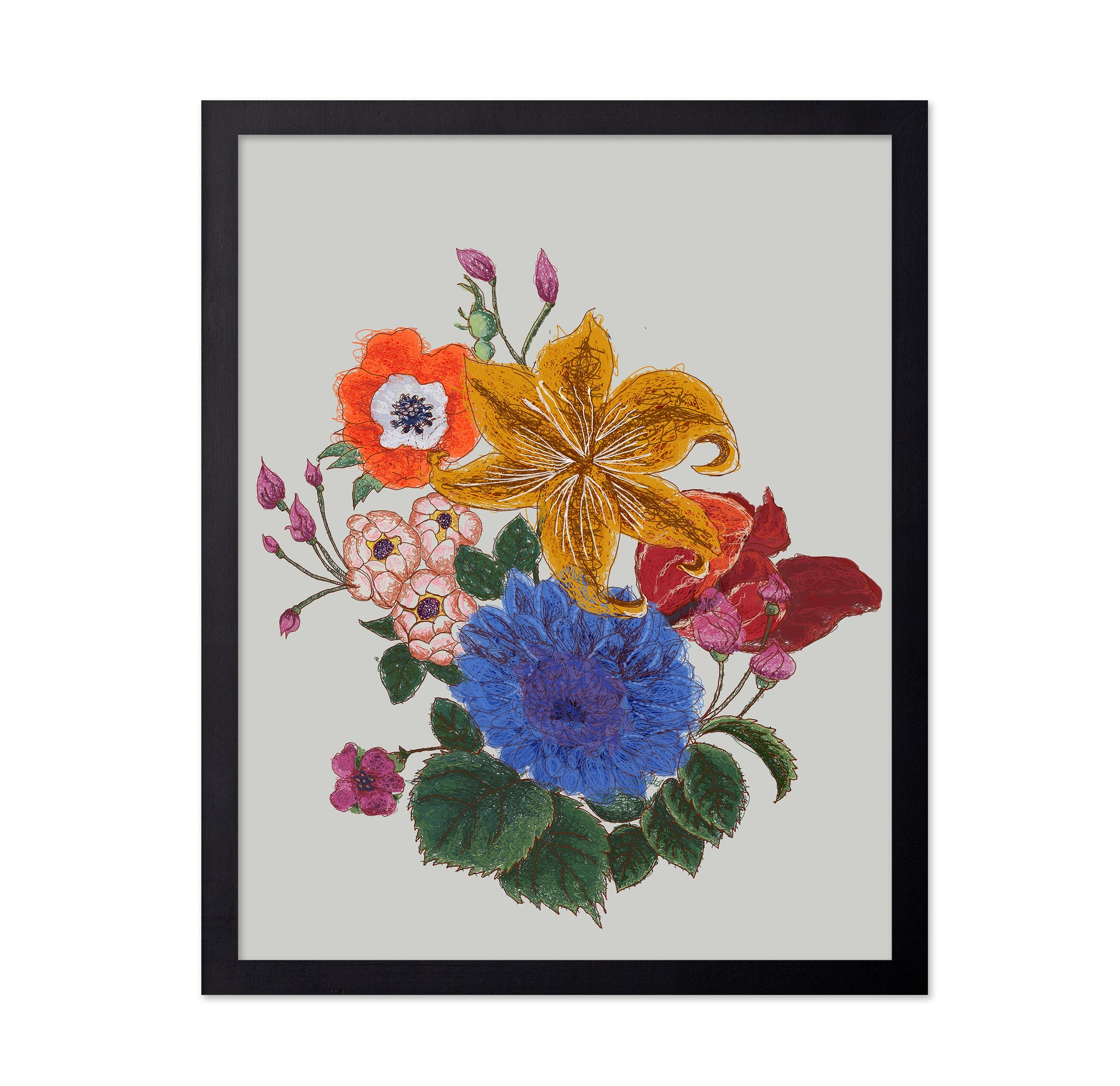 Colorful Floral Sketch No2