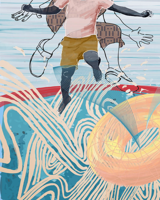 Surfer Motion Abstract
