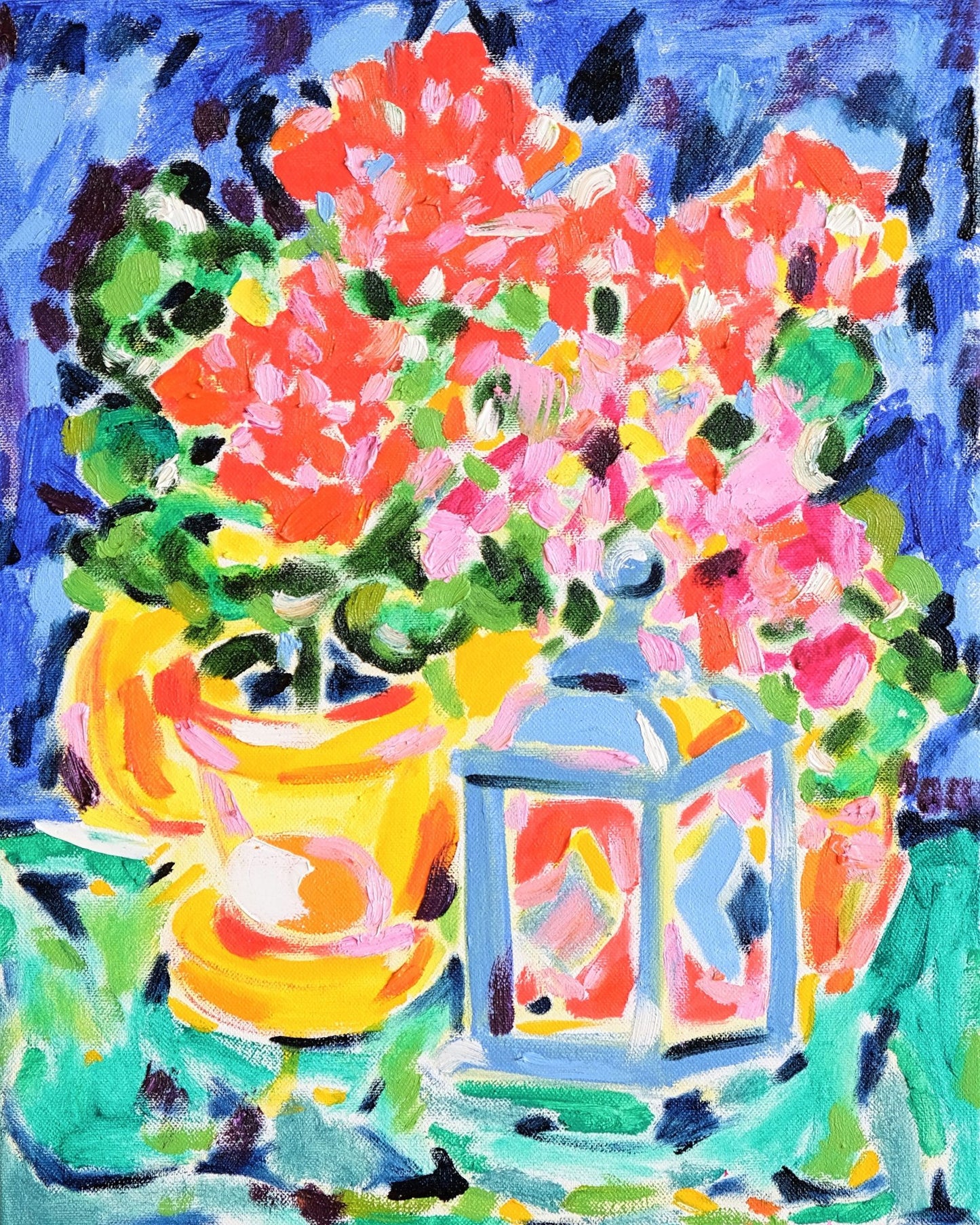 Floral Vase With Lantern
