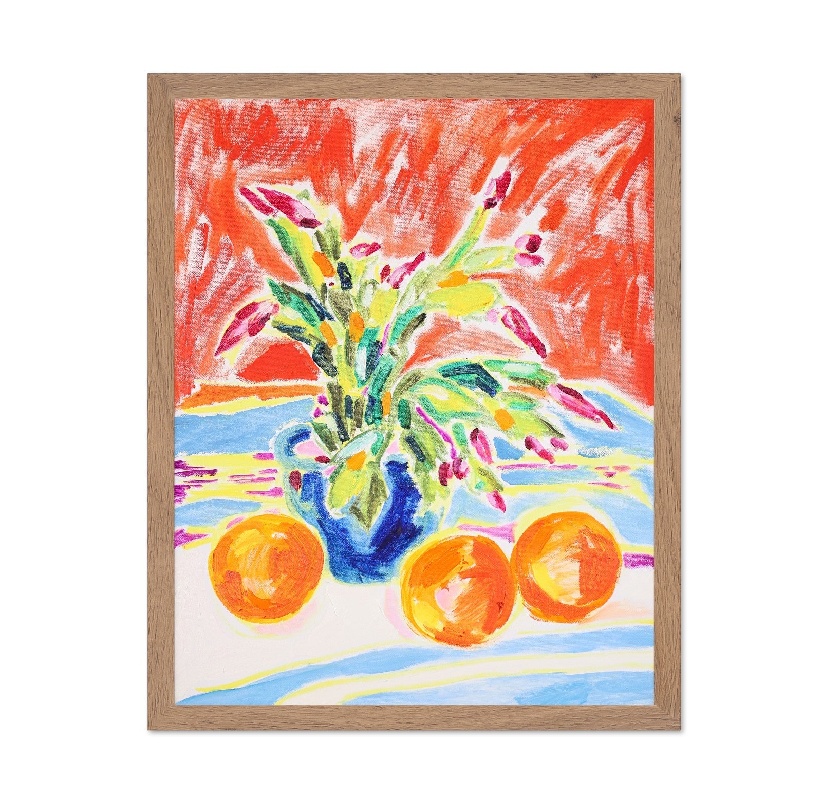 Oranges And Floral Vase
