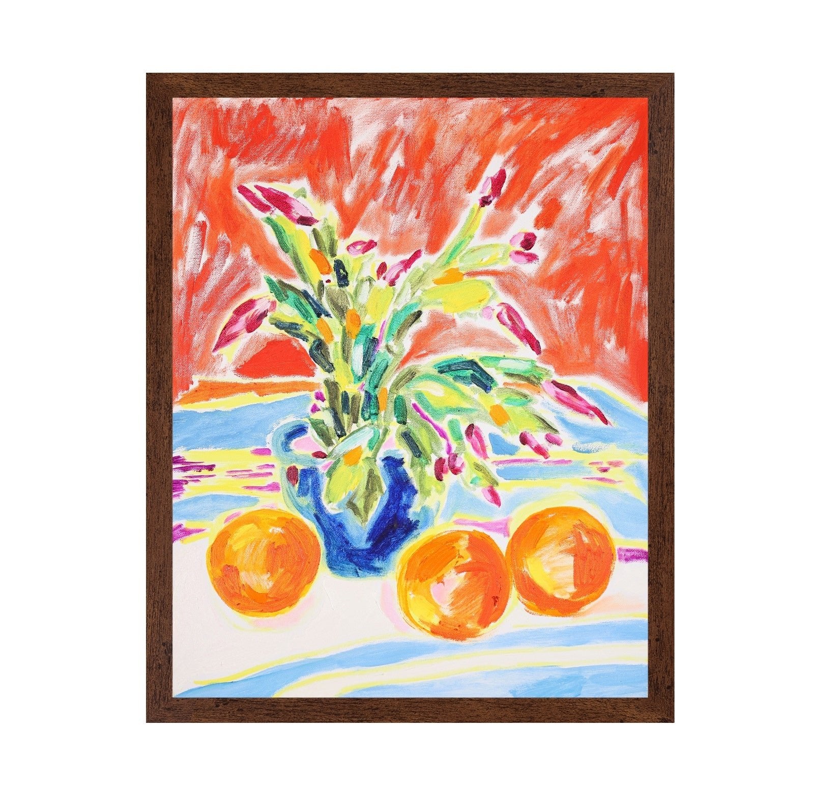 Oranges And Floral Vase